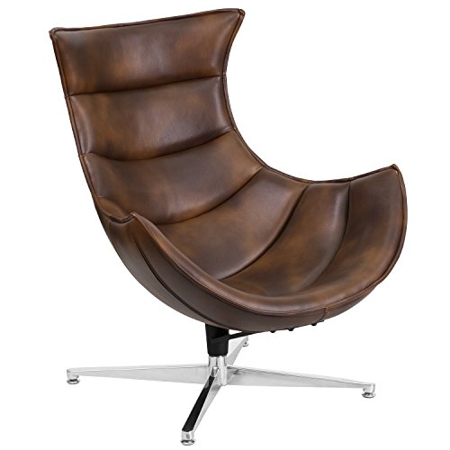 Bomber Jacket Leather Swivel Cocoon Chair