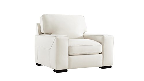 Matera Cream Leather Stationary Chair