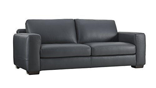 Natuzzi Mattia Stationary Leather Sofa, DK Grey 20JIDream
